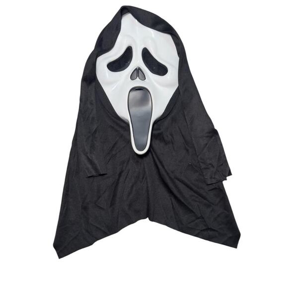 Ghostface Scream Mask With Hood White Black 90s Horror Icon Adult OSFM - Picture 1 of 4